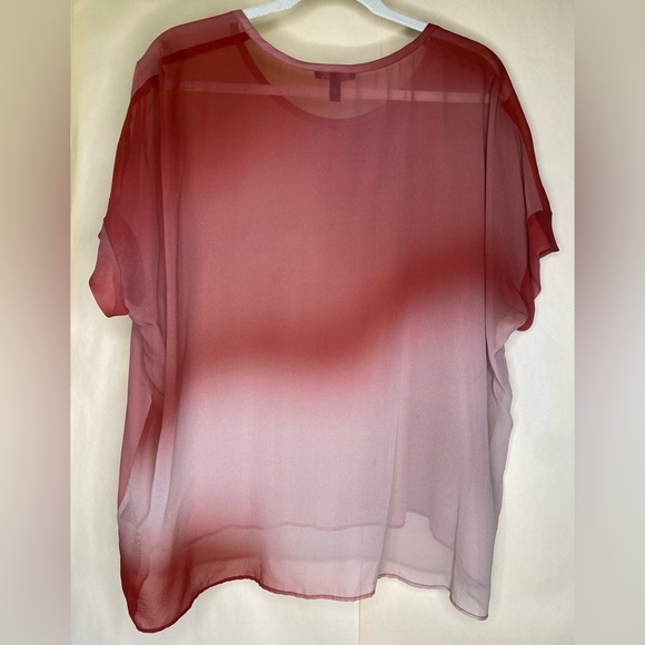 Eileen Fisher Serno Water Color Silk Sheer Blouse Top Sz Sm - Picture 2 of 9